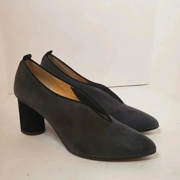 Brunate Dark Grey and Black Suede High Heels Size 38.5 - Picture 3 of 7